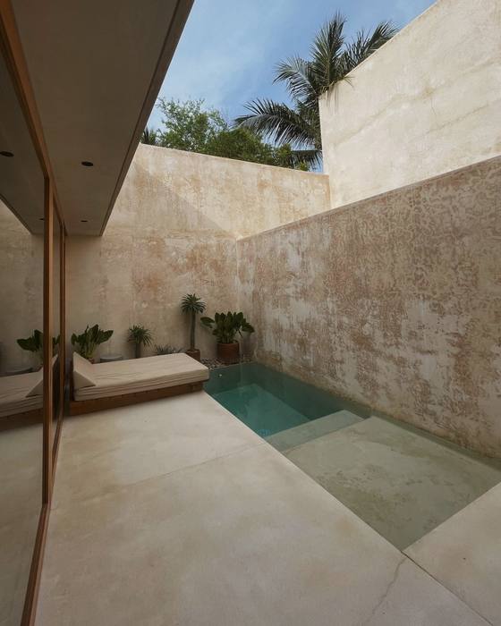 The plunge pool in its walled courtyard