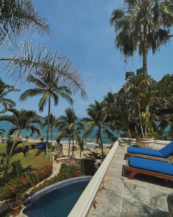 Down to the beach from the terrace
